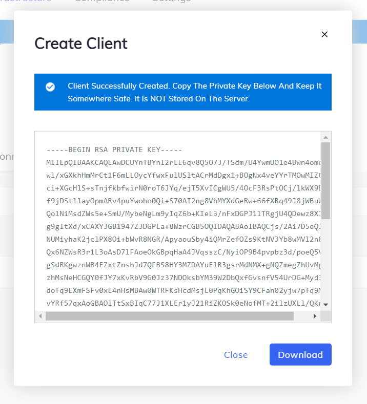 Create Private Key of a Client